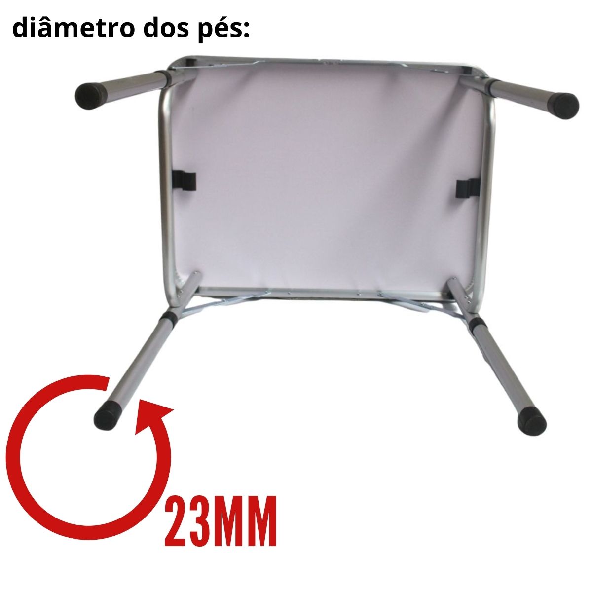 Mesa Camping Dobrável Vira Maleta Compacta Ajustável 60x45x59cm Alumínio Importway - IWMCD6045