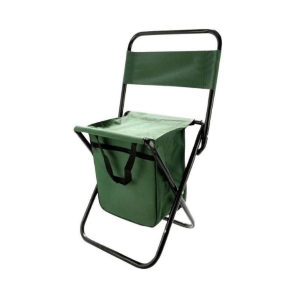 Cadeira de Camping e Pesca com Bolso e Vira Bolsa para Transporte com Alça Suporta até 70kg Verde Importway - IWCPCB01
