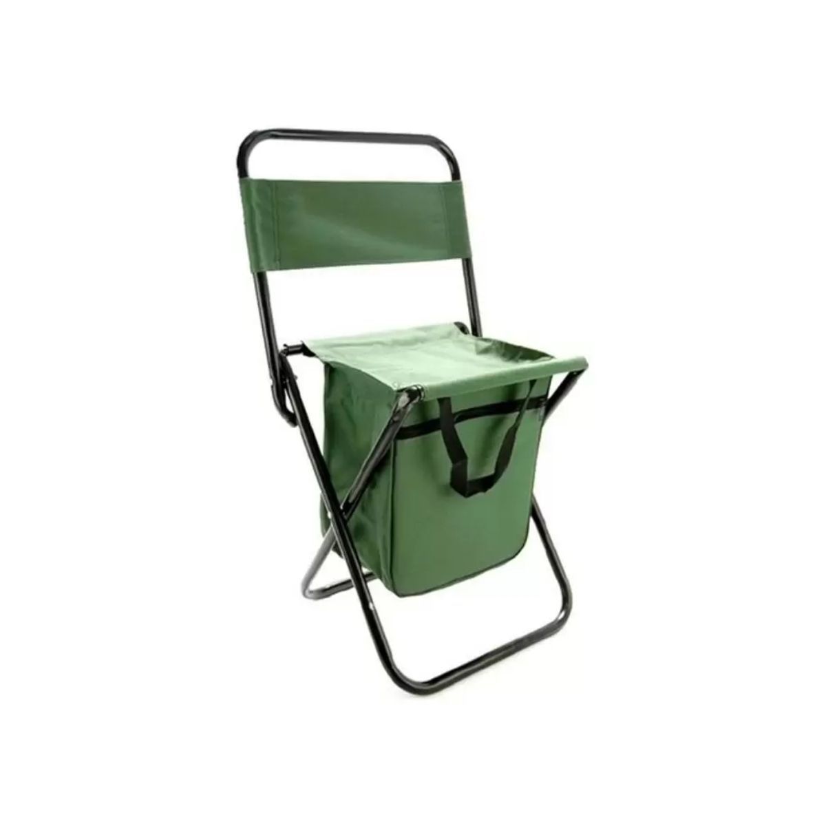 Cadeira de Camping e Pesca com Bolso e Vira Bolsa para Transporte com Alça Suporta até 70kg Verde Importway - IWCPCB01