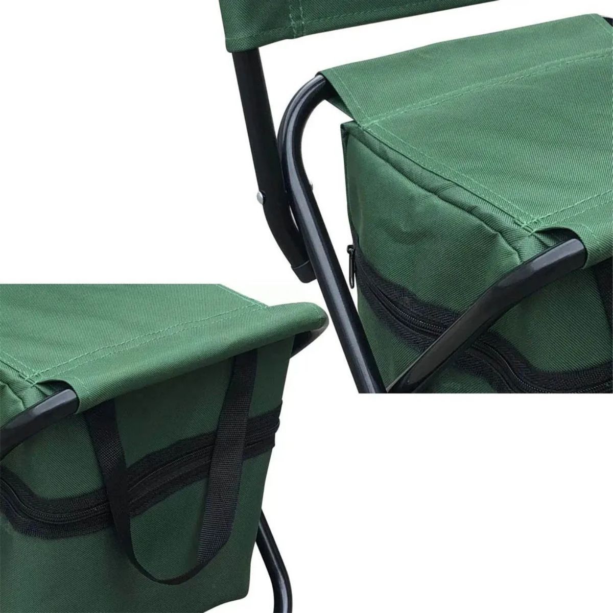 Cadeira de Camping e Pesca com Bolso e Vira Bolsa para Transporte com Alça Suporta até 70kg Verde Importway - IWCPCB01