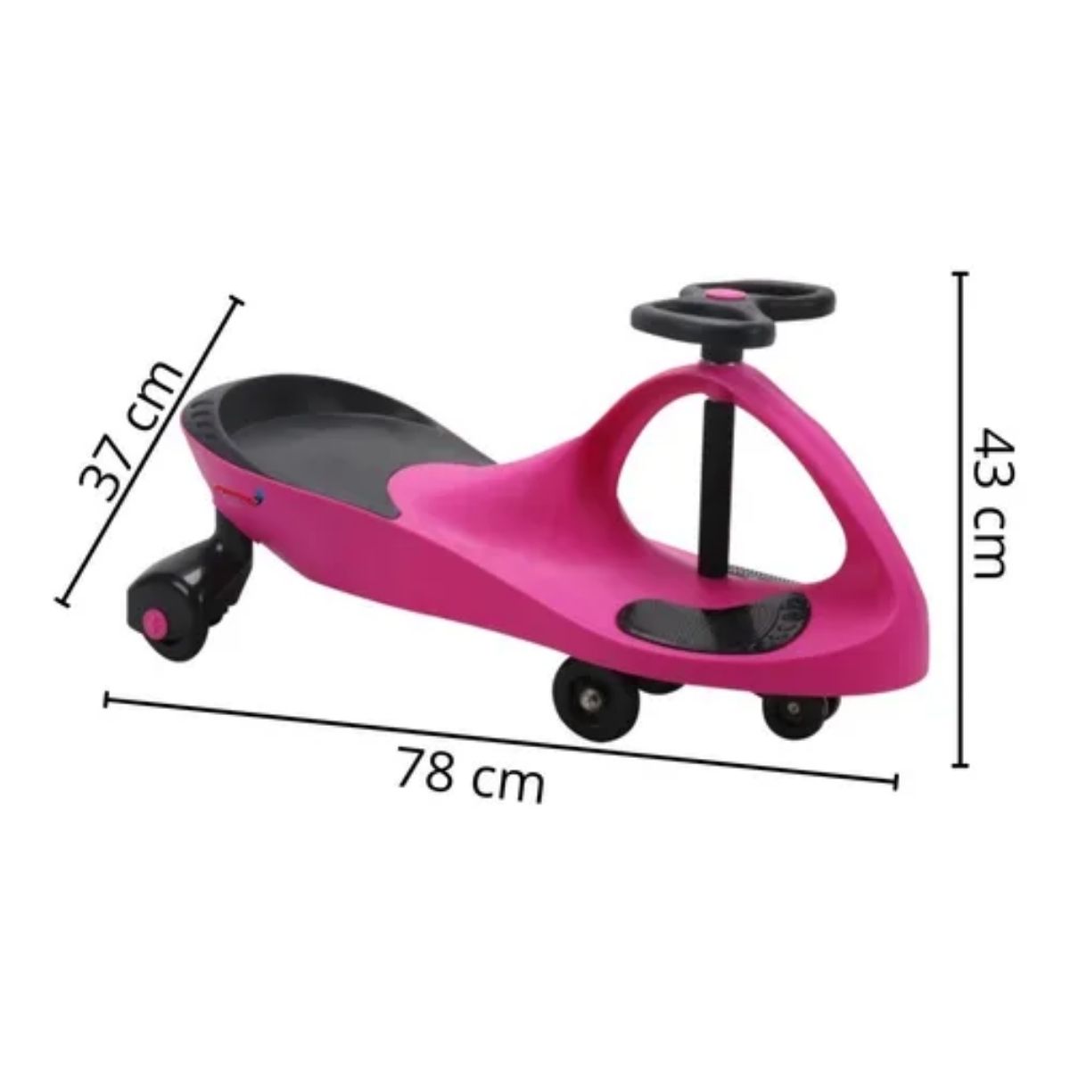 Brinquedo Infantil Carrinho de Rolimã Apoio Pés Antiderrapante até 60kg Rosa Importway - BW004R