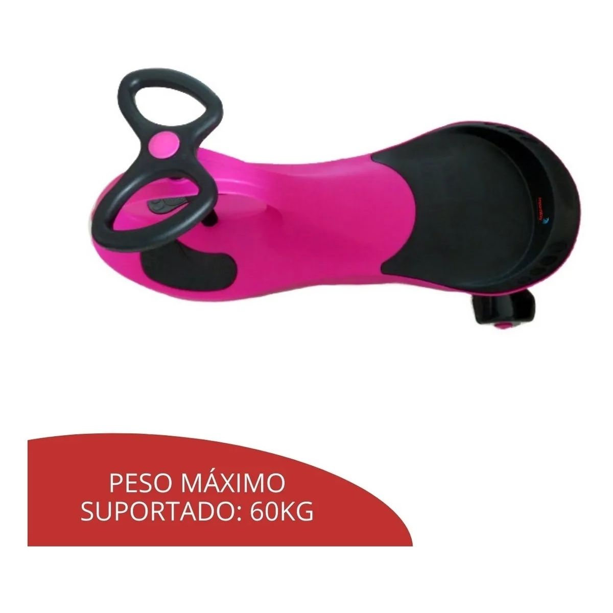 Brinquedo Infantil Carrinho de Rolimã Apoio Pés Antiderrapante até 60kg Rosa Importway - BW004R