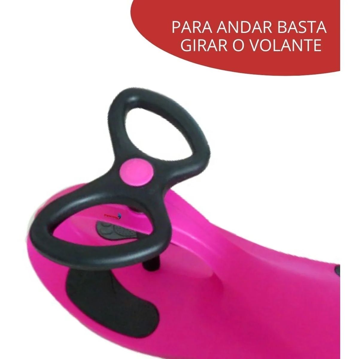 Brinquedo Infantil Carrinho de Rolimã Apoio Pés Antiderrapante até 60kg Rosa Importway - BW004R