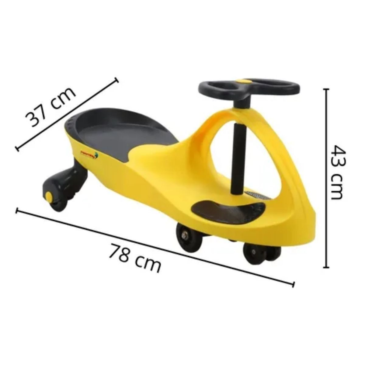 Brinquedo para Crianças Carrinho de Rolimã Apoio Pés Antiderrapante Até 60KG Amarelo Importway - BW004AM