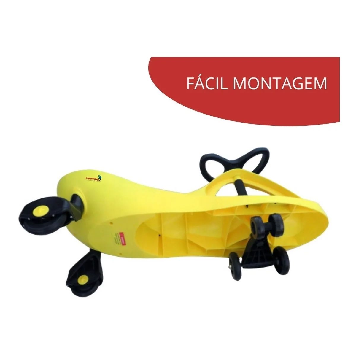 Brinquedo para Crianças Carrinho de Rolimã Apoio Pés Antiderrapante Até 60KG Amarelo Importway - BW004AM