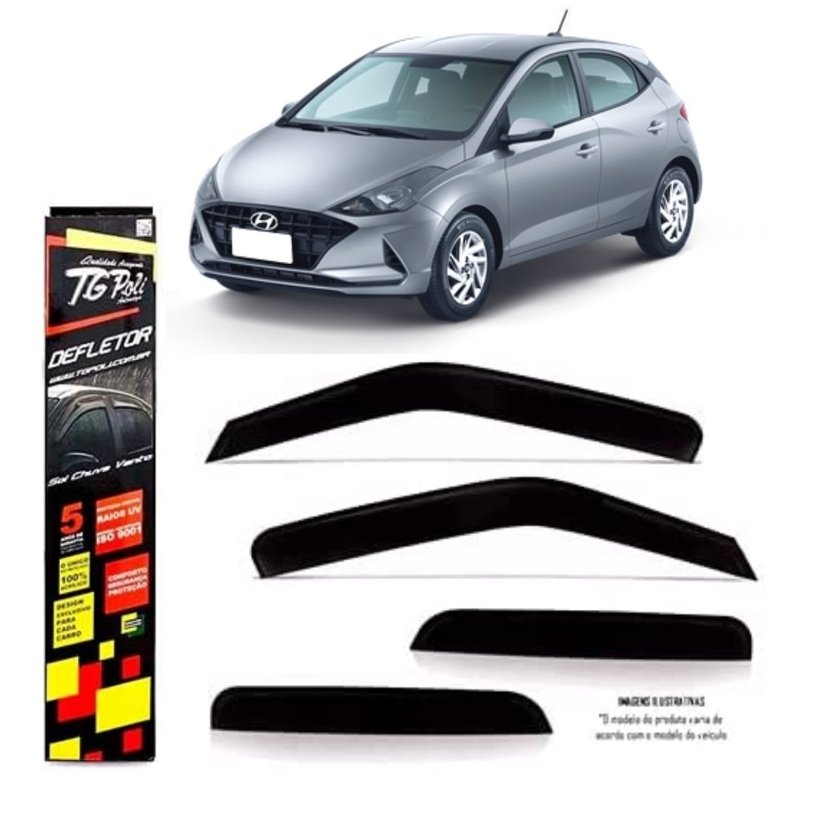 Calha de Chuva Para Hyundai HB20 Hatch 2020 a 2025 Defletor TG Poli 25.008