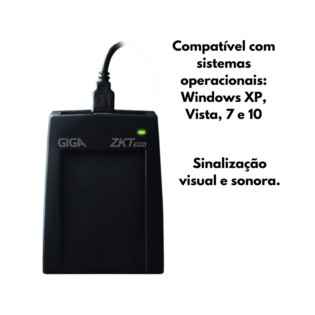 Leitor Cadastrador De Cartão Segurança USB Plug And Play Leitura até 10cm Giga - GS0402