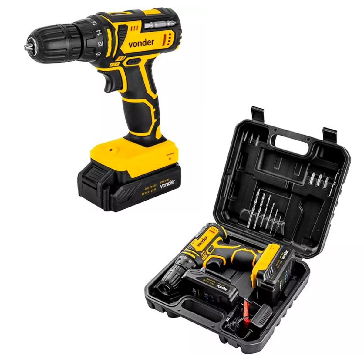 Parafusadeira/Furadeira Bateria 20V PFV020 c/ 18 Posições de Torque Vonder - 60.01.020.000
