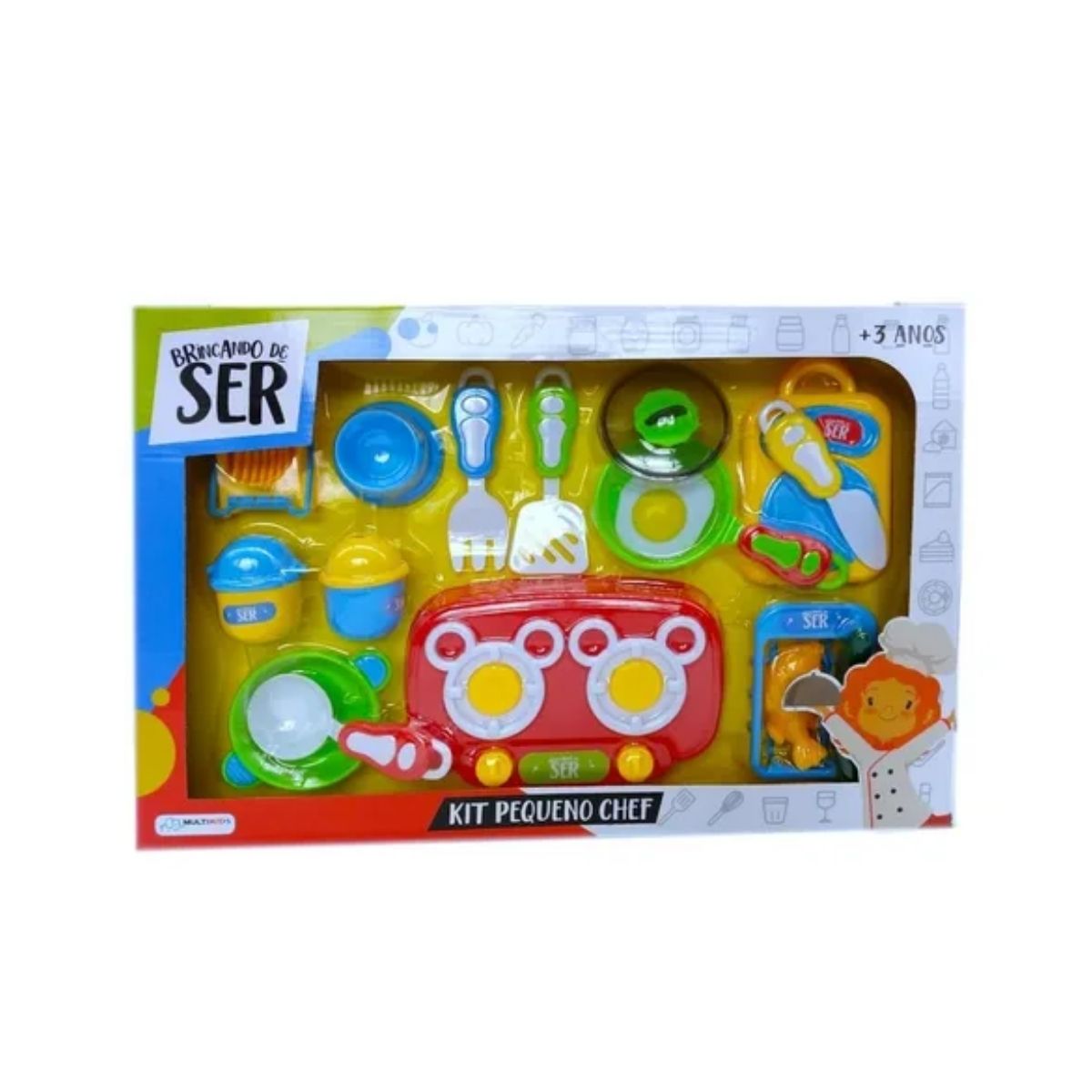 Brinquedo Infantil Brincando de Ser Kit Pequeno Chef Com Acessórios Multikids - BR954A