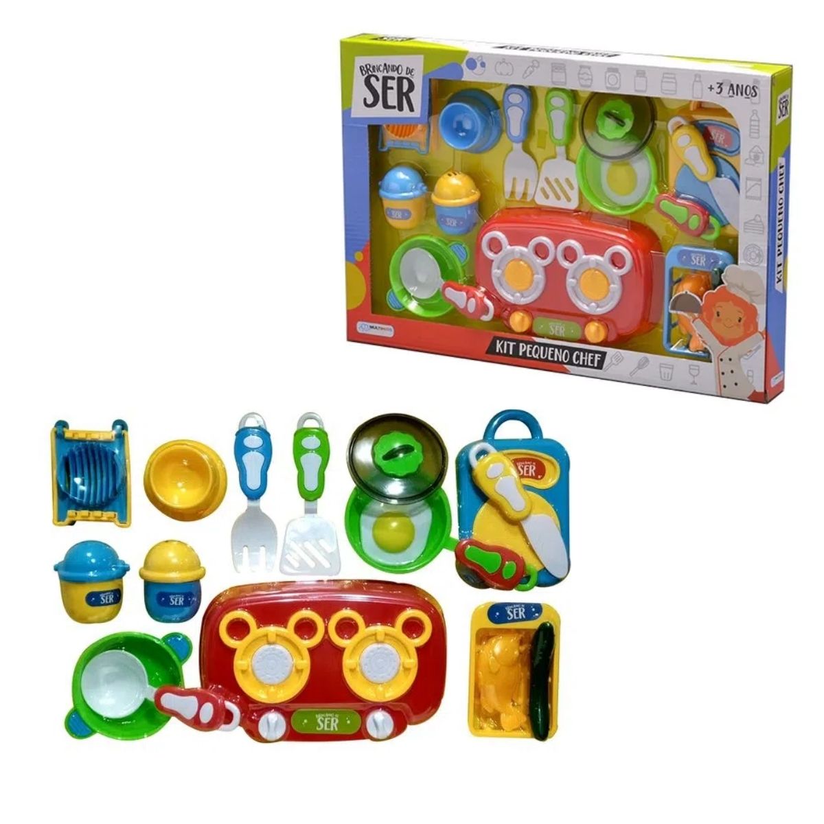 Brinquedo Infantil Brincando de Ser Kit Pequeno Chef Com Acessórios Multikids - BR954A