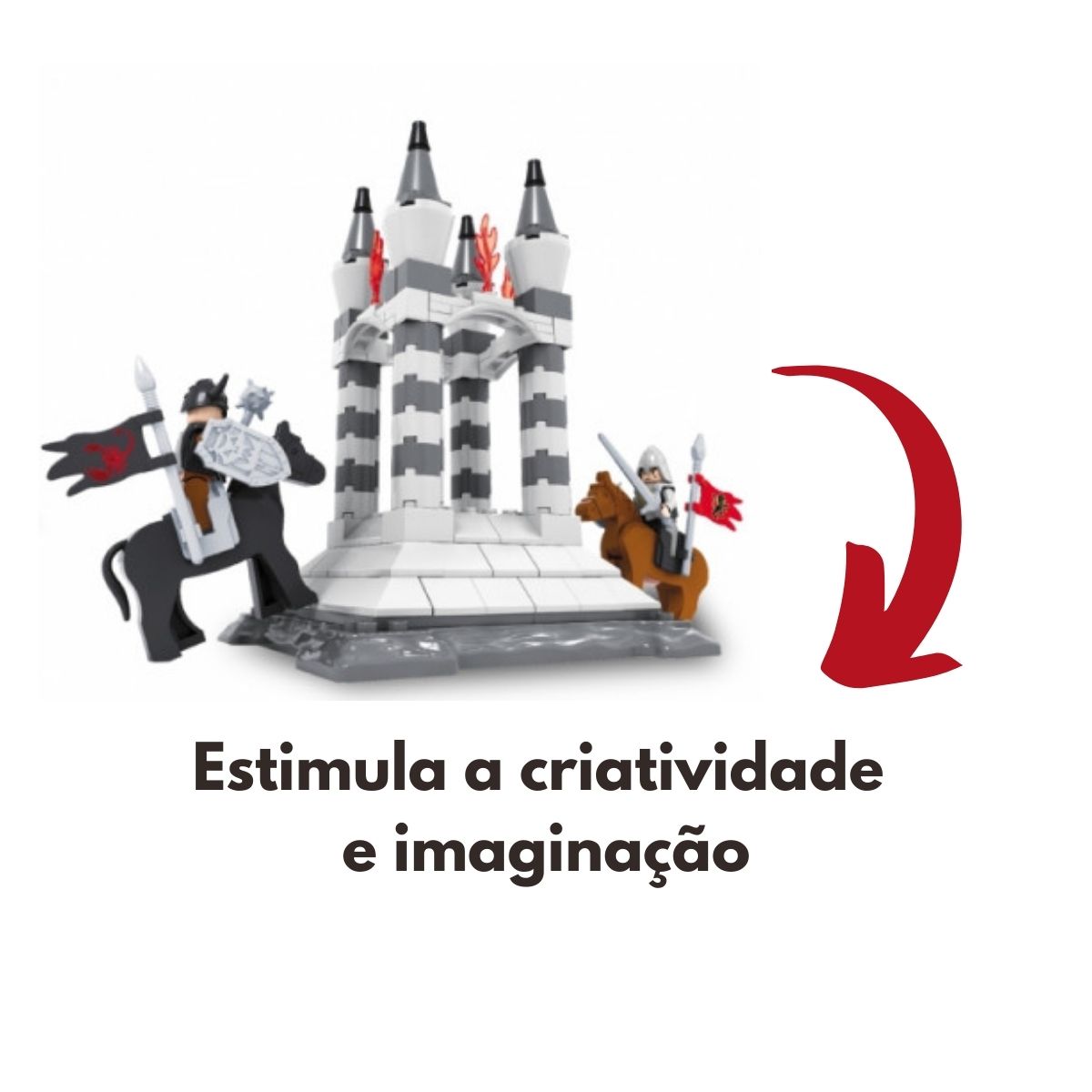 Brinquedo de Encaixe para Criança Montar Medieval Ataque a Torre 188 Peças +6 Anos Xalingo 0300.9