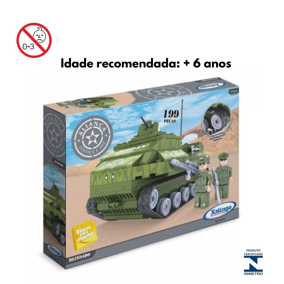 Brinquedo de Montar Aliança Justiça e Paz Blindado 199 Peças Xalingo - 04176