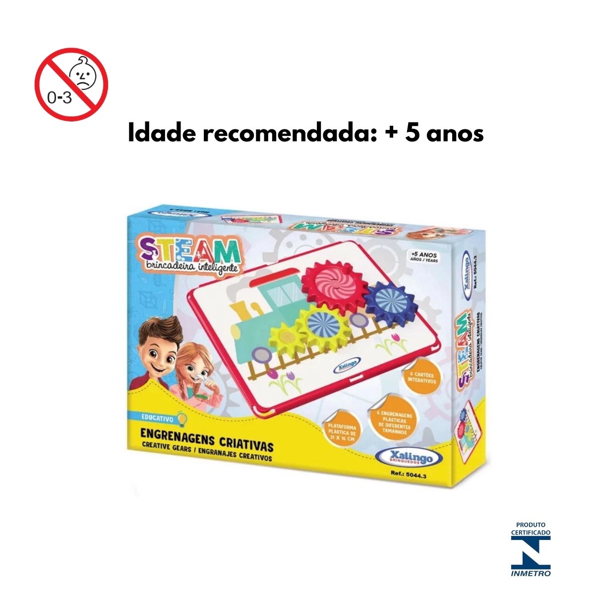 Brinquedo Pedagógico Educativo Steam Engrenagens Criativas Xalingo 50443