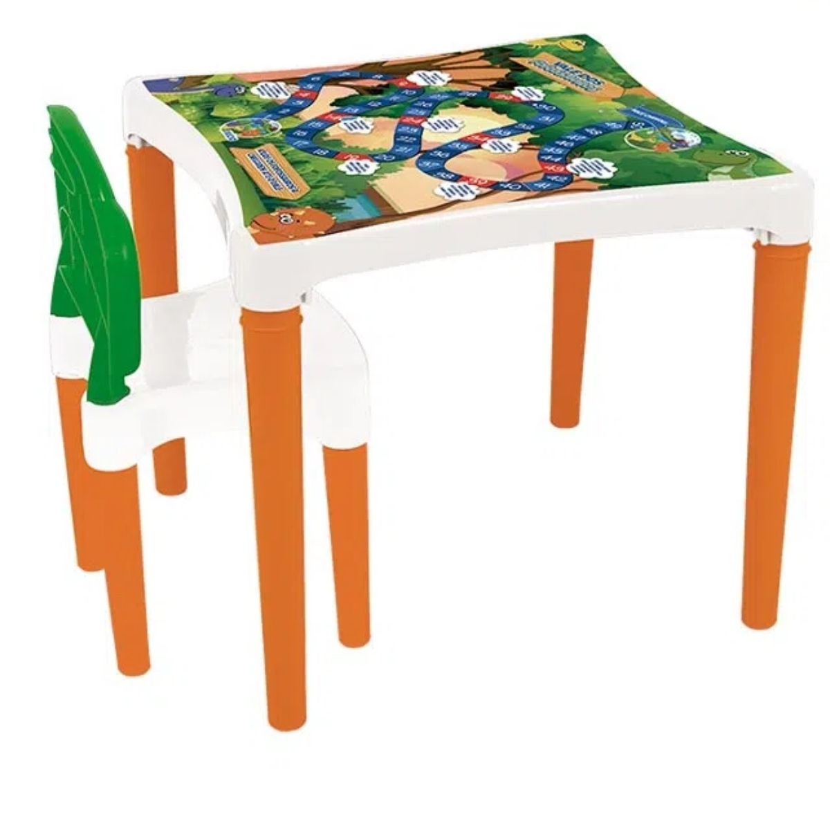 Mesinha Infantil Fofossauros c/ Cadeira Fácil de Montar Assentos e Encostos Xalingo - 04956