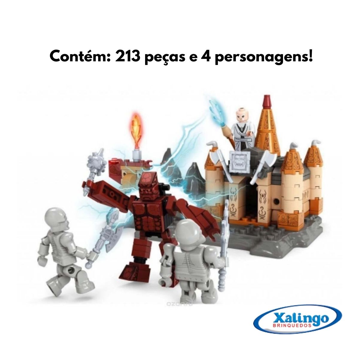 Brinquedo de Montar Medieval Defesa Do Castelo 213 peças Xalingo 11932
