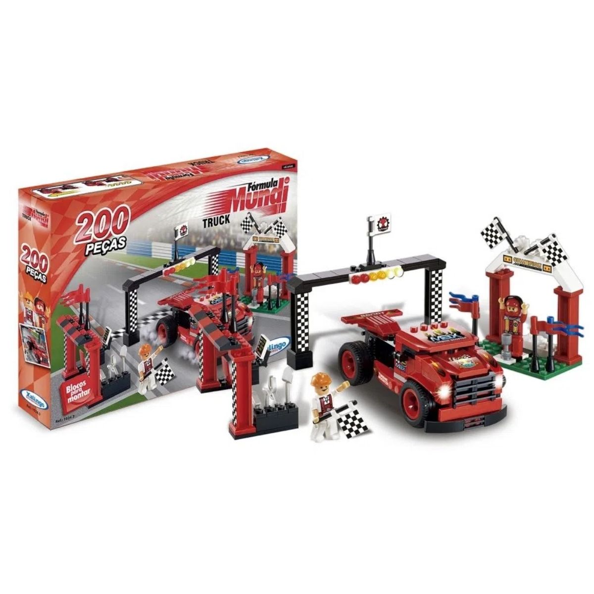 Brinquedo De Montar Encaixe p/ Criança Fórmula Mundi Truck 200 Peças +6 Anos Xalingo 1024.3