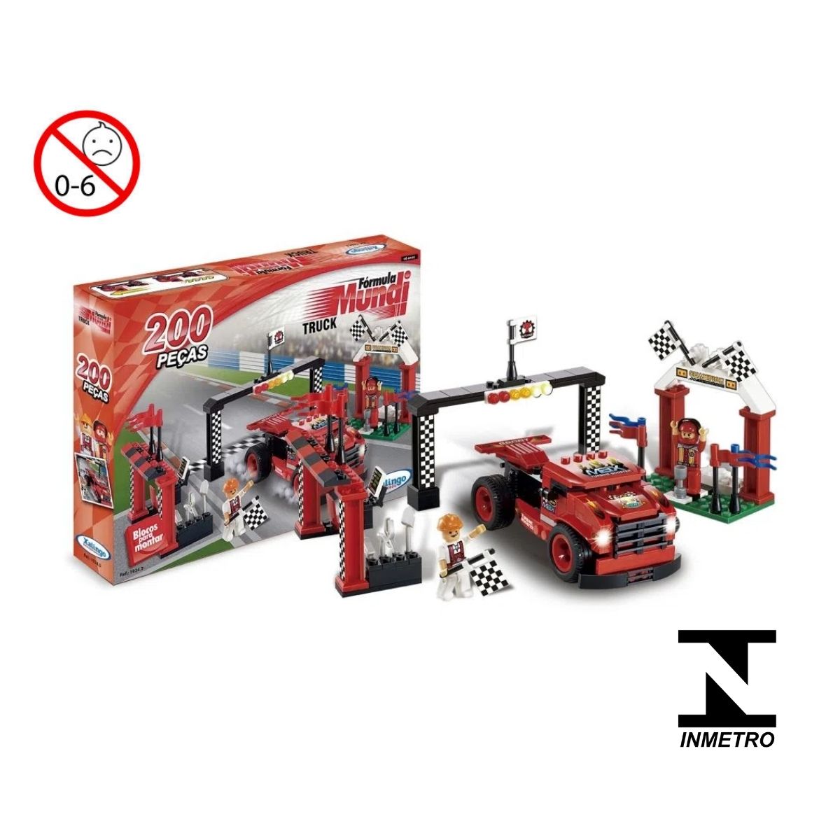Brinquedo De Montar Encaixe p/ Criança Fórmula Mundi Truck 200 Peças +6 Anos Xalingo 1024.3