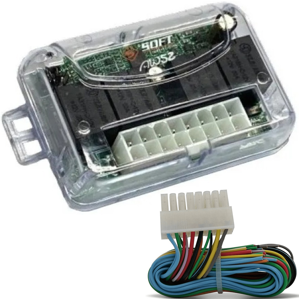 COMP Kit 2 Unidades Módulo De Vidro Elétrico Universal 2 Portas Antiesmagamento Subida E Descida Digital Soft Aw52