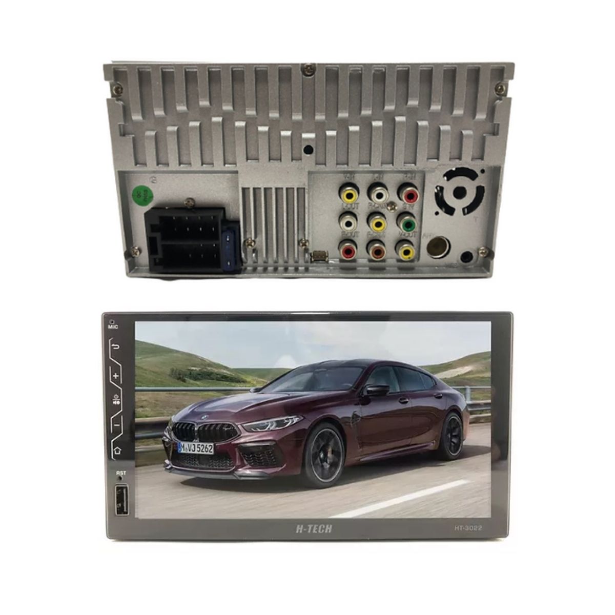Central Multimídia 2 Din MP5 7 Pol HT-3022 Full Touch Bluetooth Espelhamento Android e iOS USB SD Card Rádio FM H-Tech