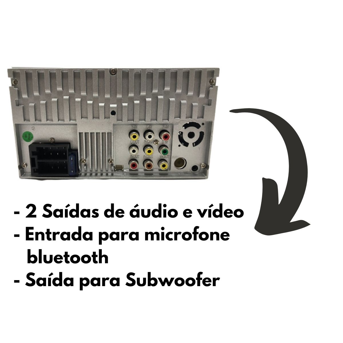 Central Multimídia 2 Din MP5 7 Pol HT-3022 Full Touch Bluetooth Espelhamento Android e iOS USB SD Card Rádio FM H-Tech