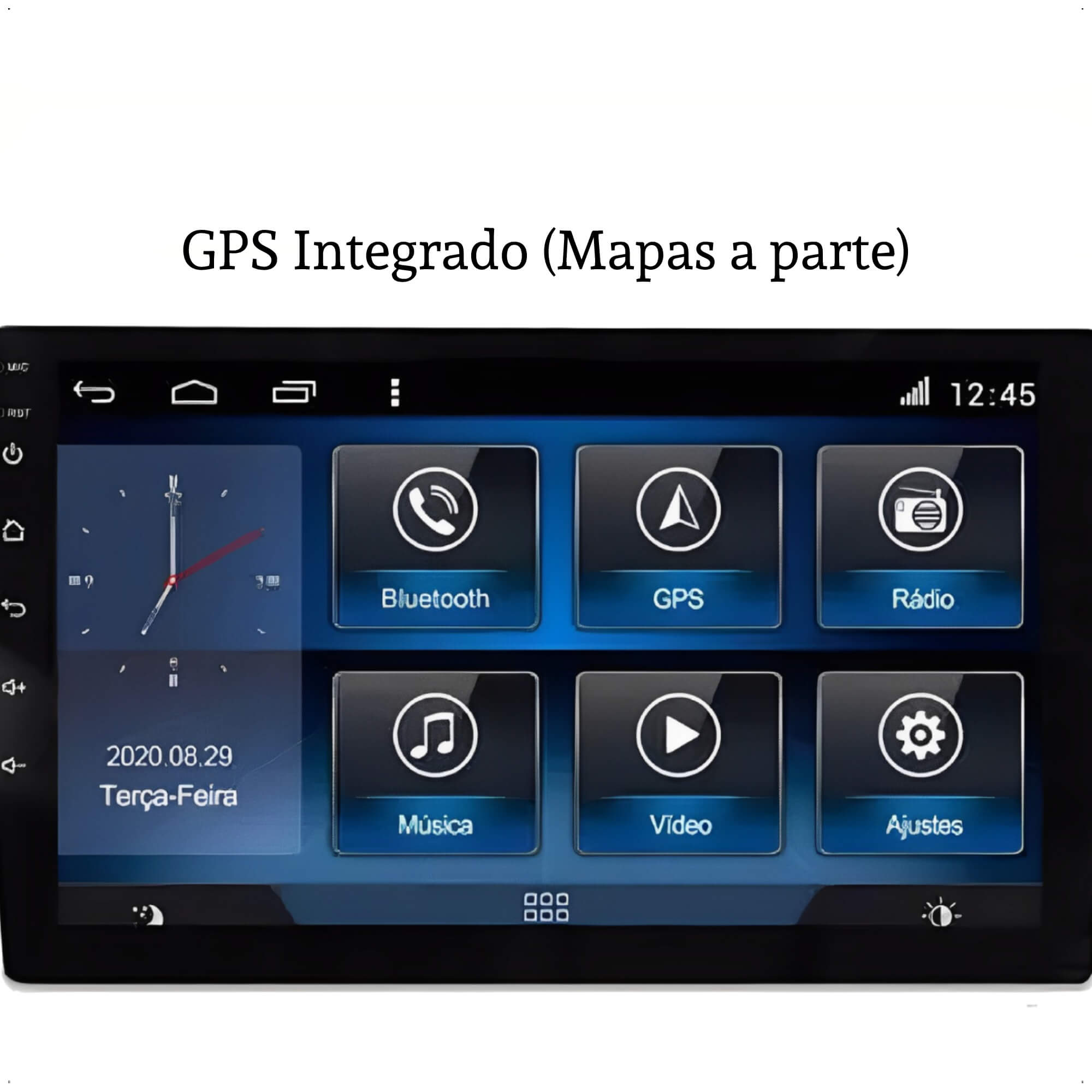 Central Multimídia Android 11 MP5 Slim 10 Polegadas USB Bluetooth FM Android/IOS H-Tech HT-9610