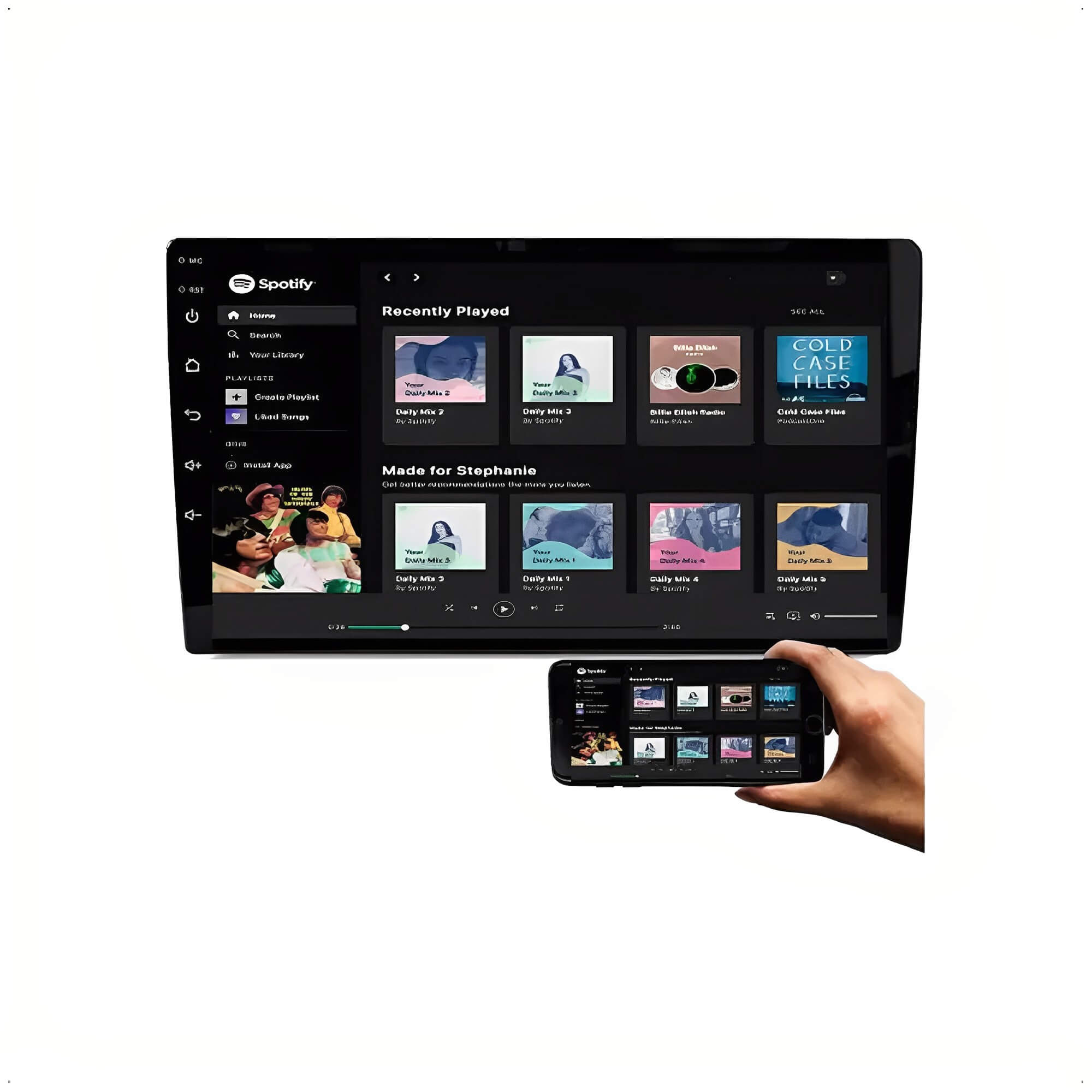 Central Multimídia Android 11 MP5 Slim 10 Polegadas USB Bluetooth FM Android/IOS H-Tech HT-9610