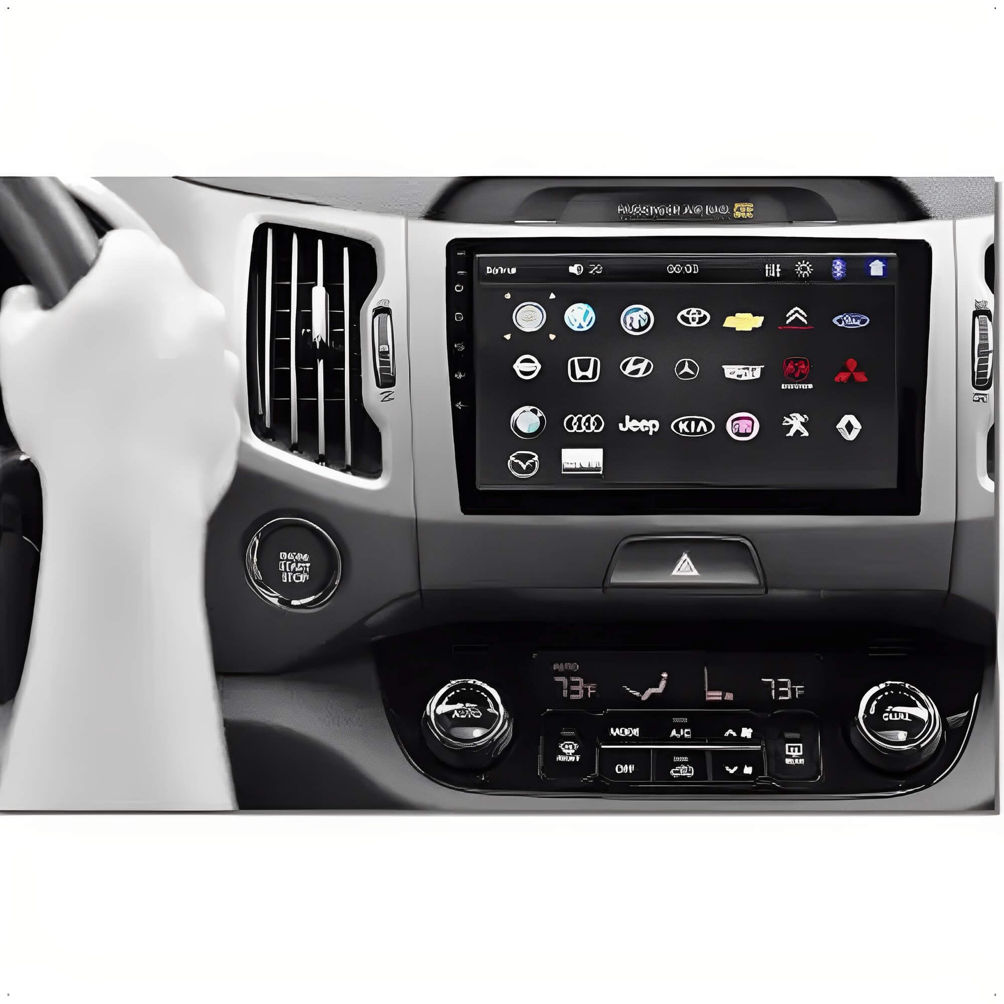 Central Multimídia Android 11 MP5 Slim 10 Polegadas USB Bluetooth FM Android/IOS H-Tech HT-9610