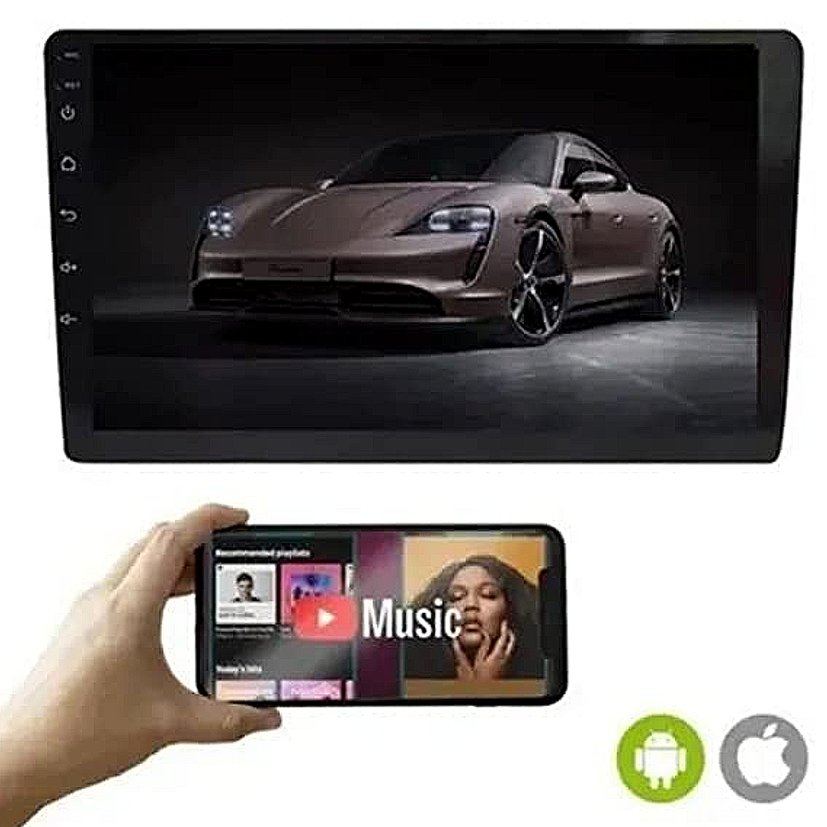 Central Multimídia 2 Din Android 11 MP5 9 Pol HT-9622 WiFi GPS Bluetooth USB Android e iOS H-Tech