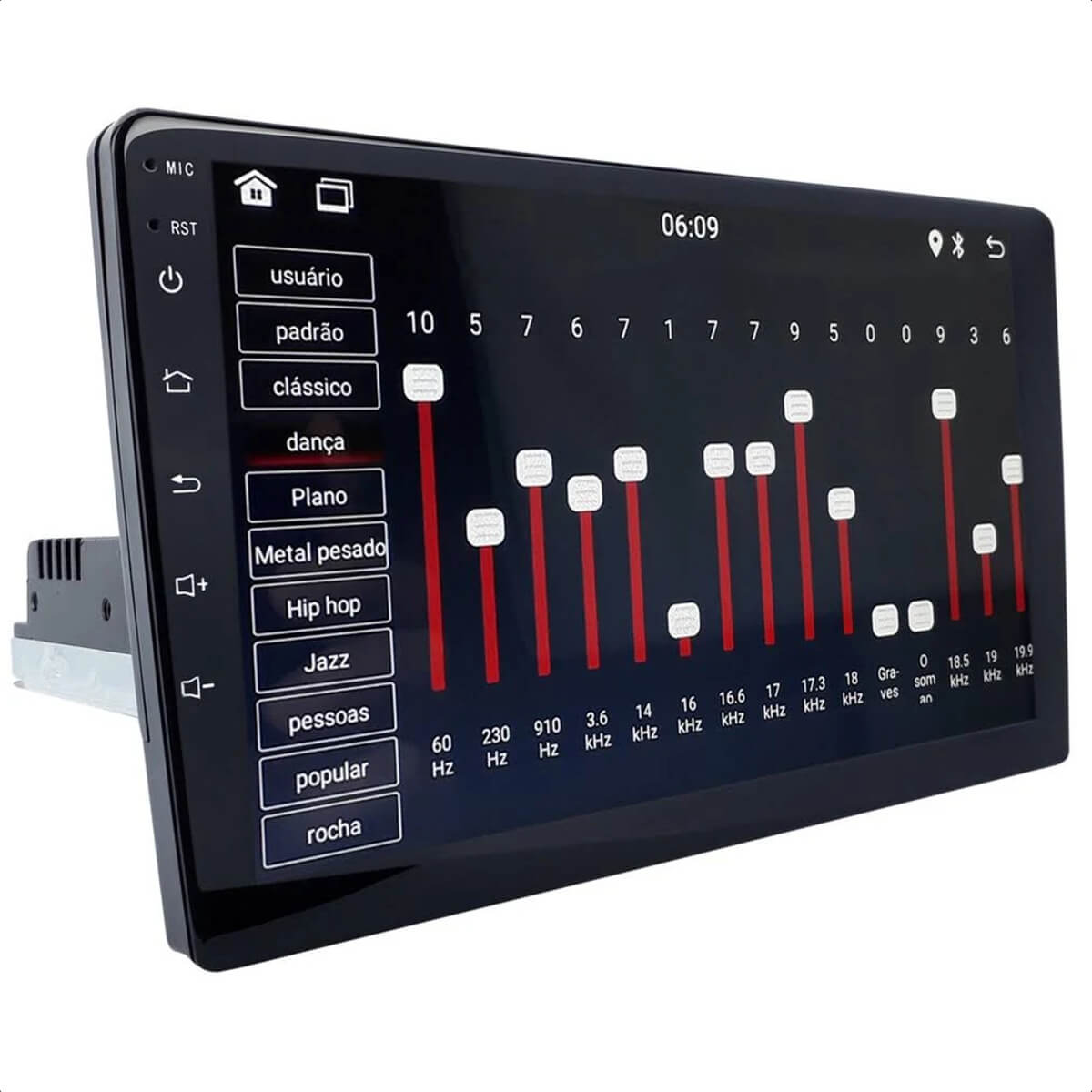 Central Multimídia Encaixe 1 Din 2 Din Android 11 HT-9722 MP5 9 Pol WiFi GPS Android iOS H-Tech