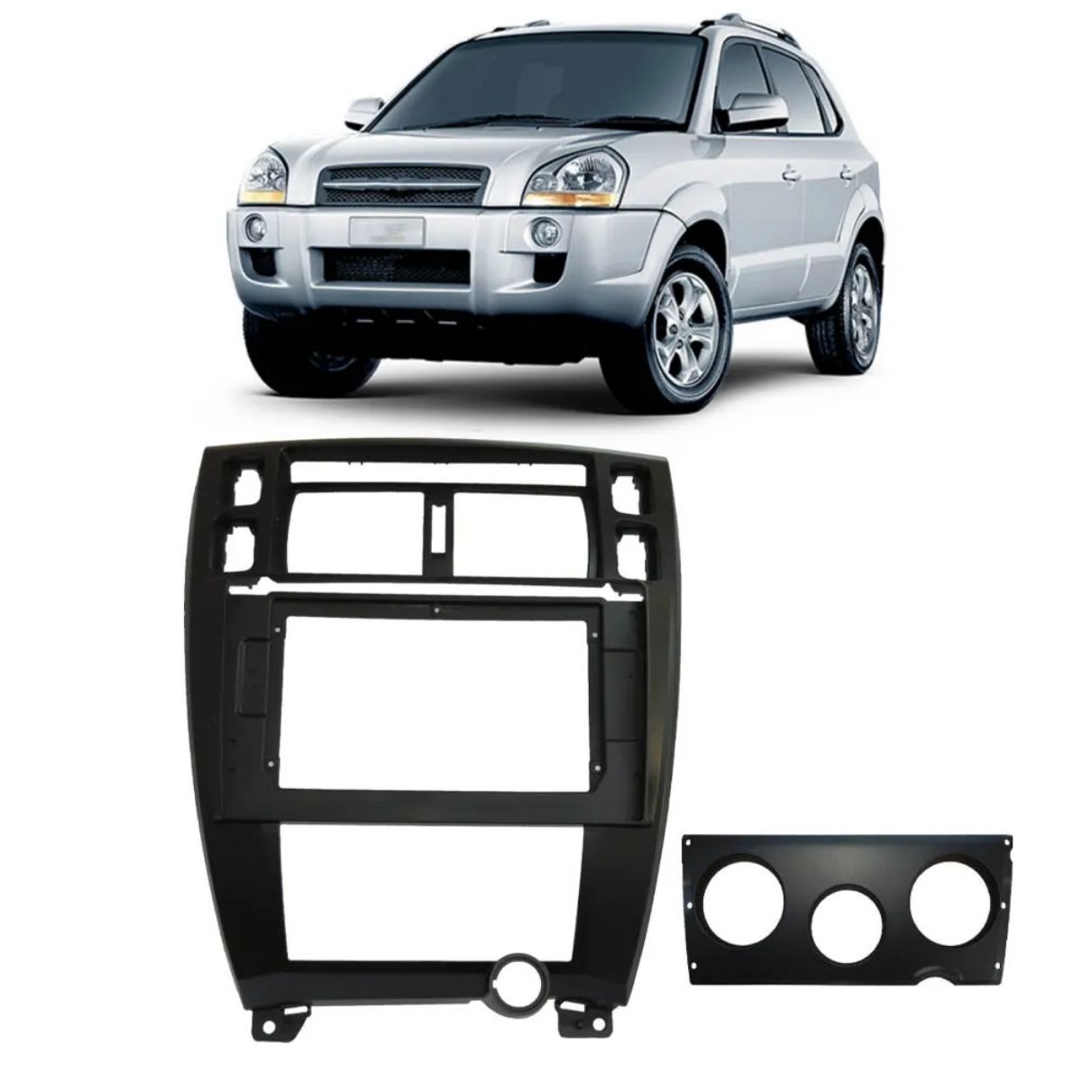 Moldura 2 Din 10 Polegadas Preto Hyundai Tucson 2007-2011 Ar Digital e Analógico EPX10HY008-Expex