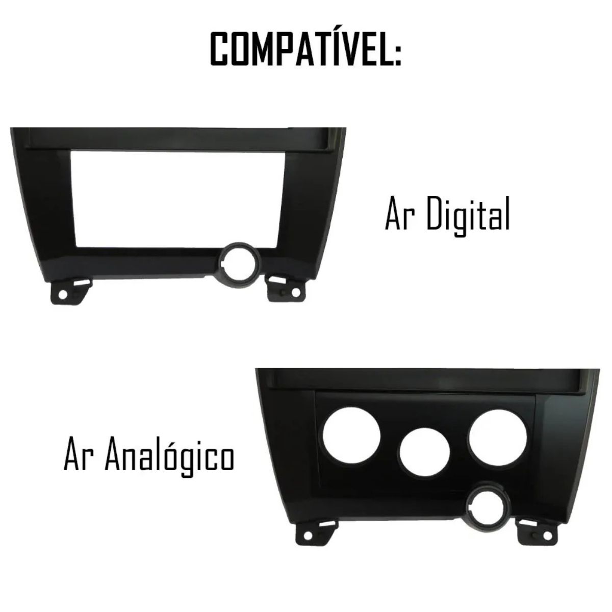 Moldura 2 Din 10 Polegadas Preto Hyundai Tucson 2007-2011 Ar Digital e Analógico EPX10HY008-Expex