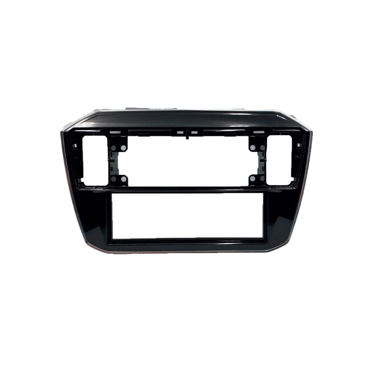 Moldura 1 Din Volkswagen Up 2017 a 2021 Black Piano Lateral Cromada EPX VW-565 Expex