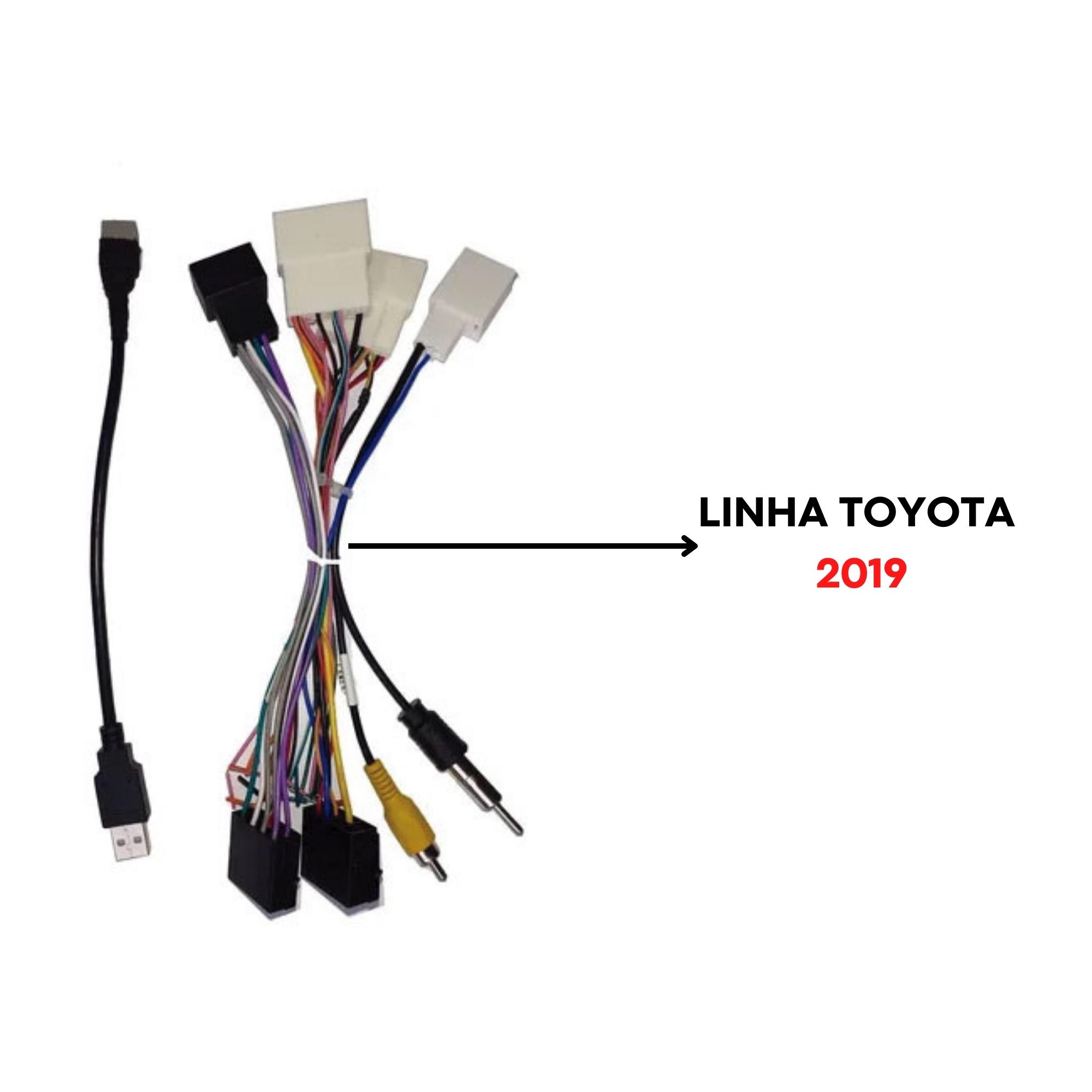 Kit Chicote ligação Adaptador Antena Plug P/Interface Volante P/Auto-Falante C/USB + RCA EXC TO-07