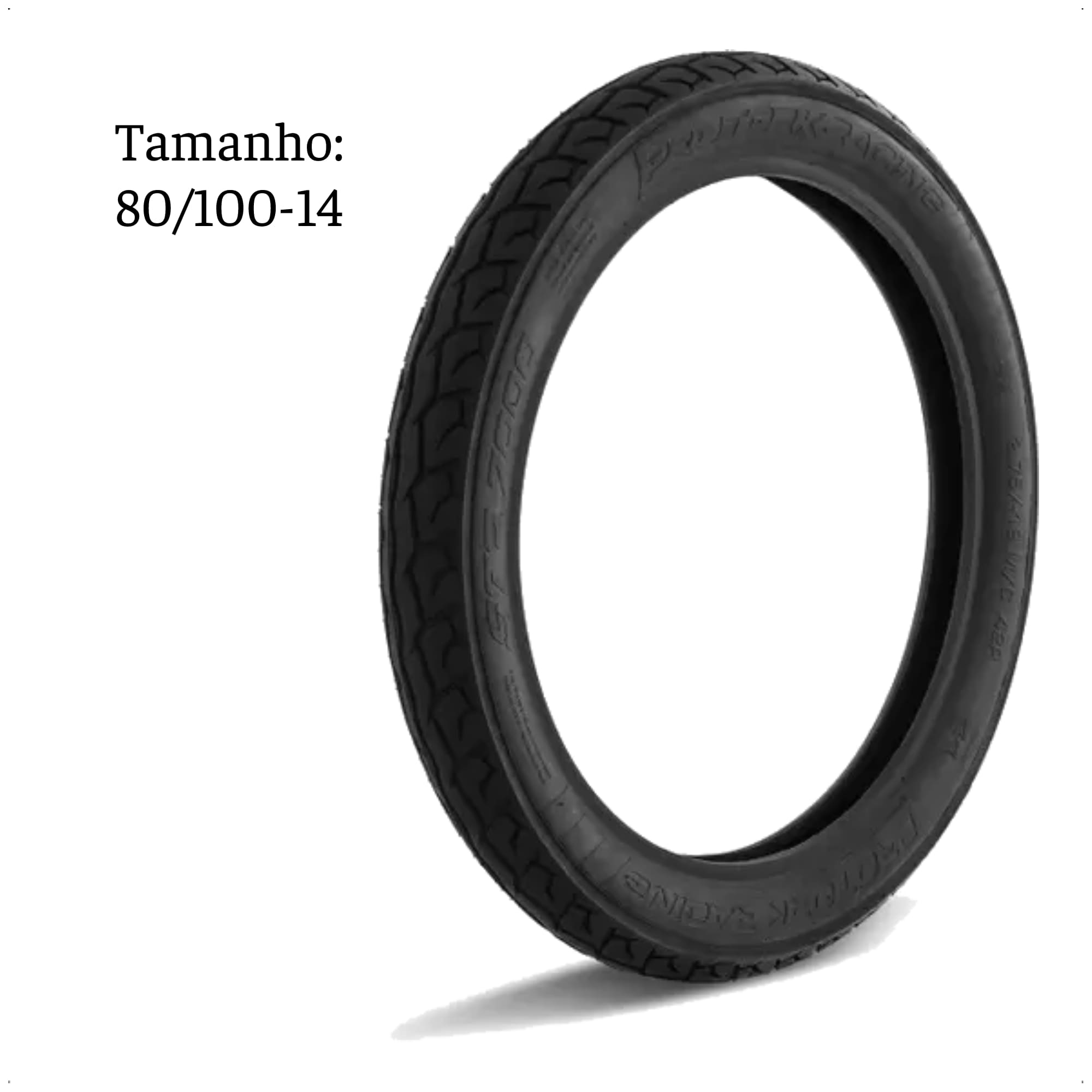 Pneu de Moto Traseiro Aro 14 80/100 Câmara de Ar Pro Tork - PNT-02