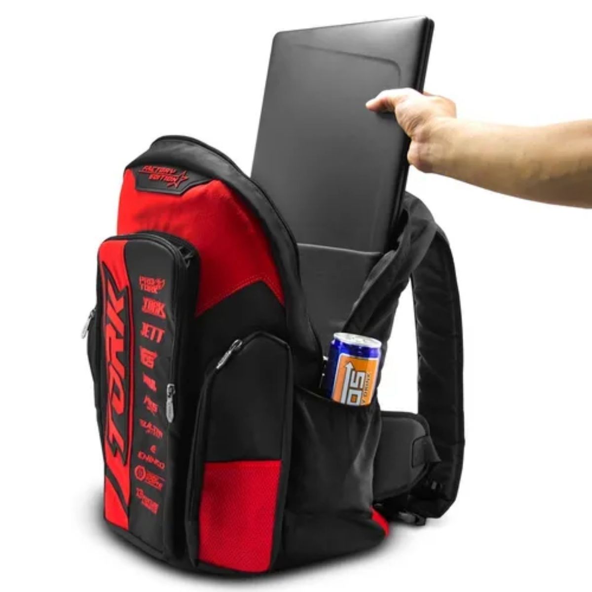 Mochila Adulto Factory Edition 02 Preto e Vermelho Pro Tork - MC-37PTVM
