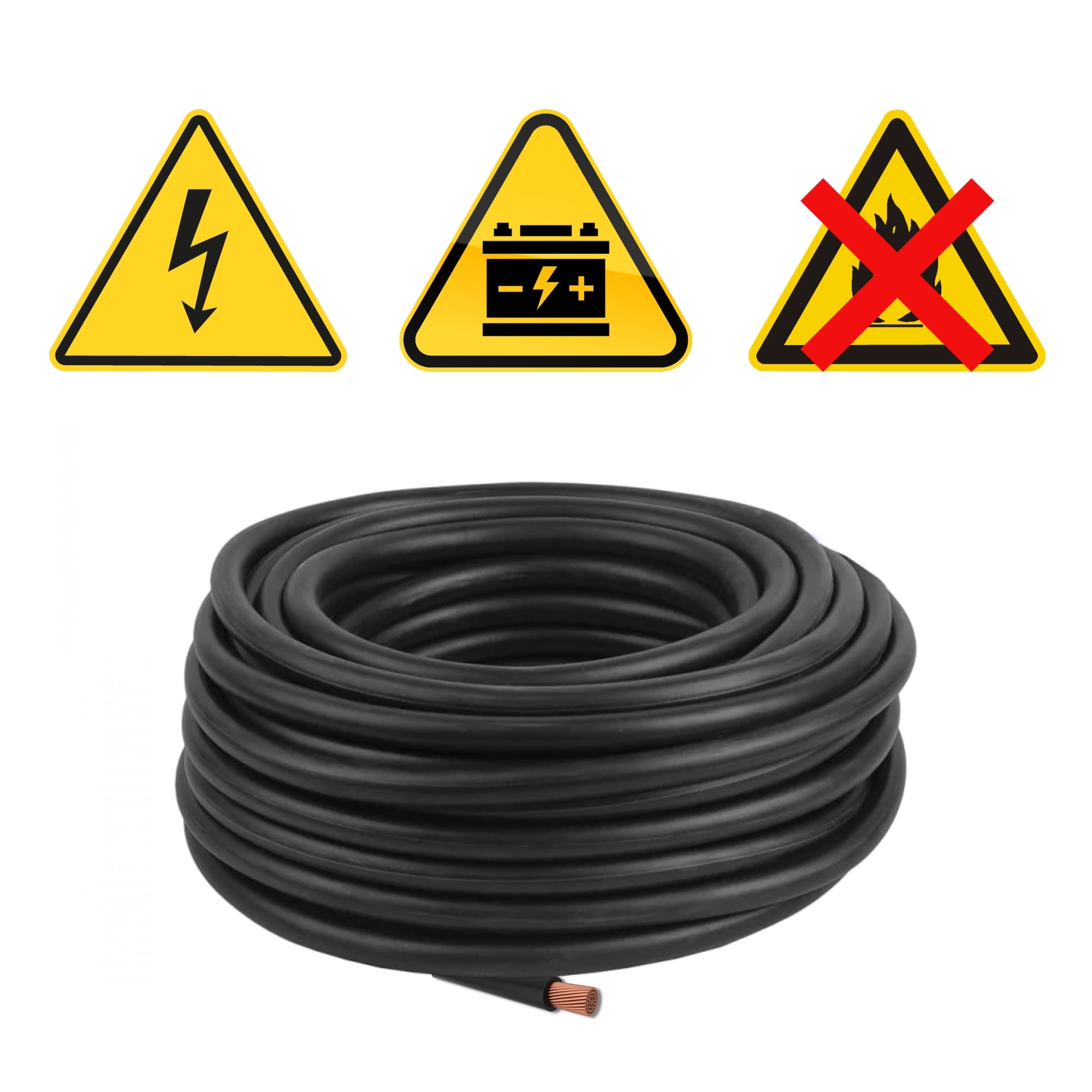 Fio Bateria 50mm² p/ Alimentação de Automóveis Tensão Nominal 300V Antichamas Permak - 73/C PREÇO METRO