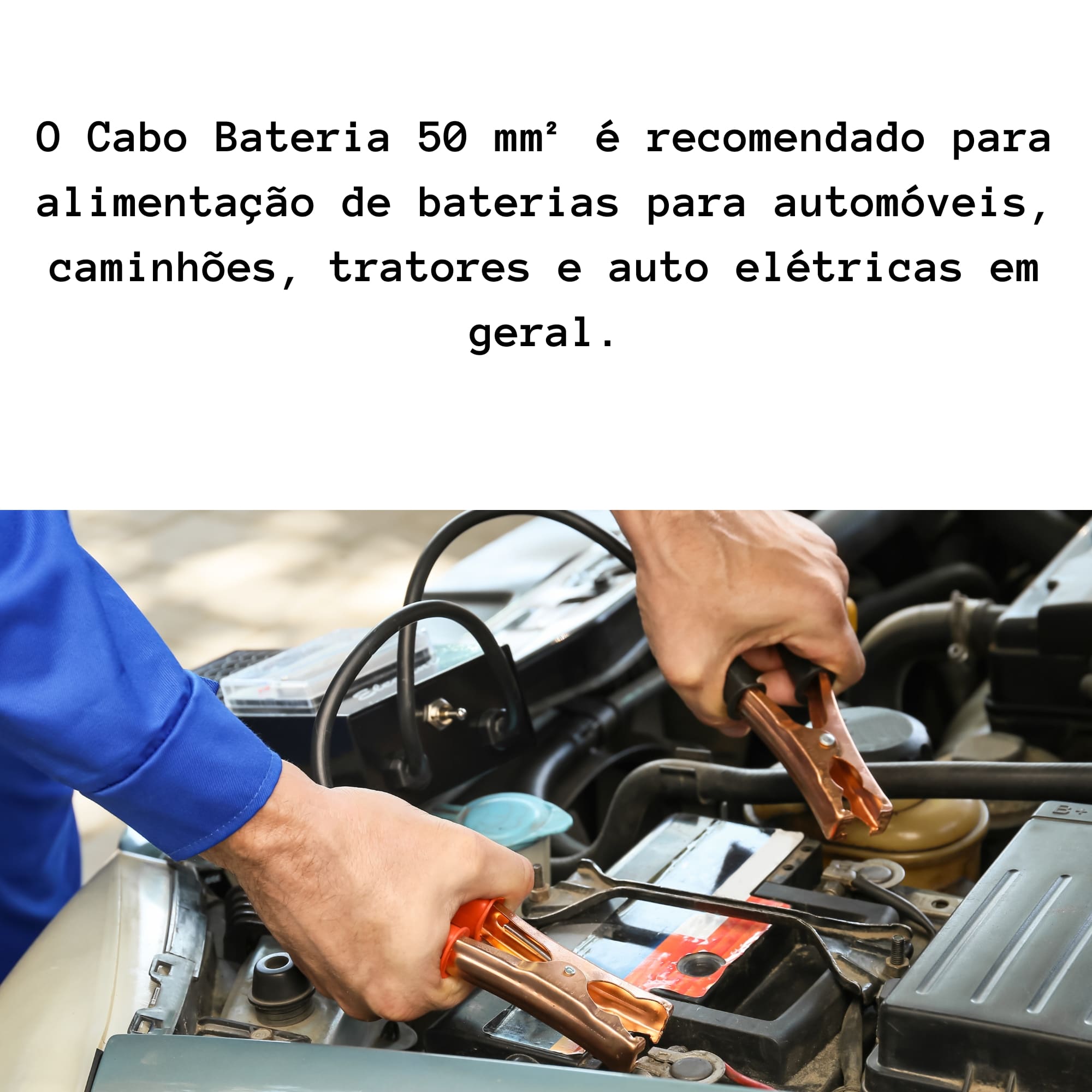 Fio Bateria 50mm² p/ Alimentação de Automóveis Tensão Nominal 300V Antichamas Permak - 73/C PREÇO METRO