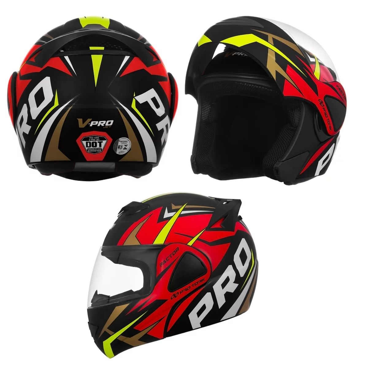 Capacete V-Pro Jet Factor Fosco Tam. 58 Vermelho Fecho Micrométrico Forro CAP-902VMF Pro Tork