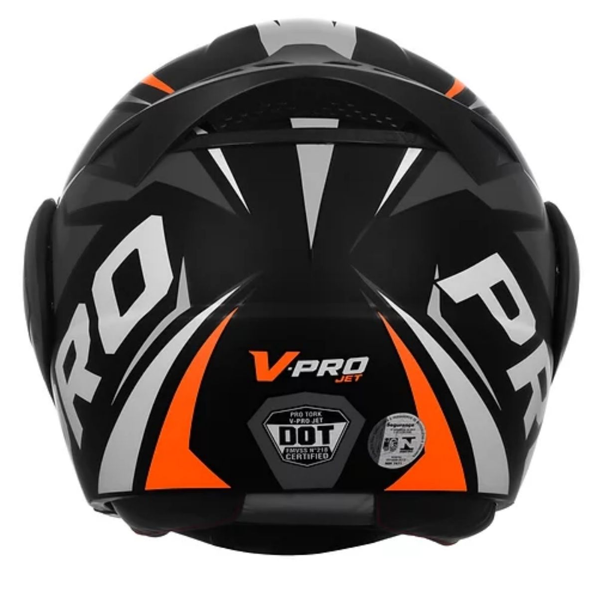Capacete V-Pro Jet Factor Fosco Tam. 60 Cinza/Laranja Fecho Forro Espuma CAP-903CZF Pro Tork