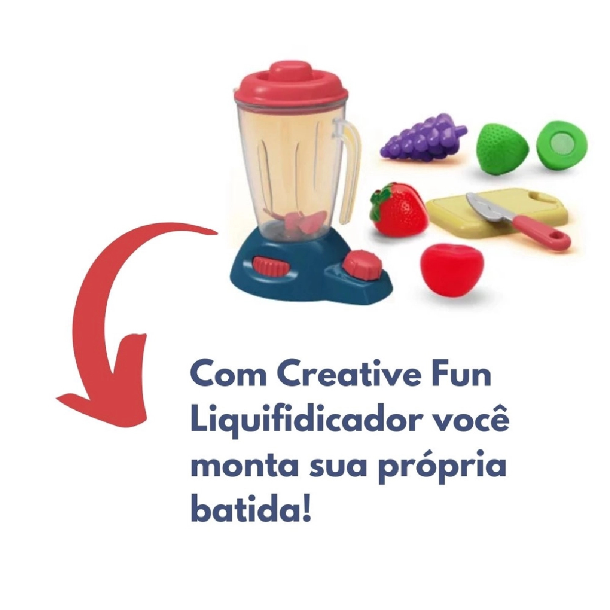 Brinquedo Liquidificador Infantil Creative Fun com acessórios +3 anos BR1438 Multikids