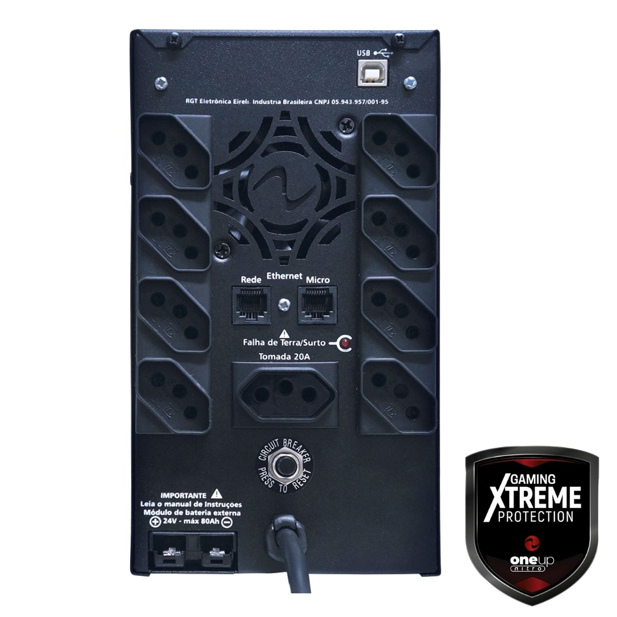 Nobreak Gamer Ragtech One Up Nitro 1400VA 60HZ Trivolt (115-127-220V) Saída 115V RGB-20ONE4591