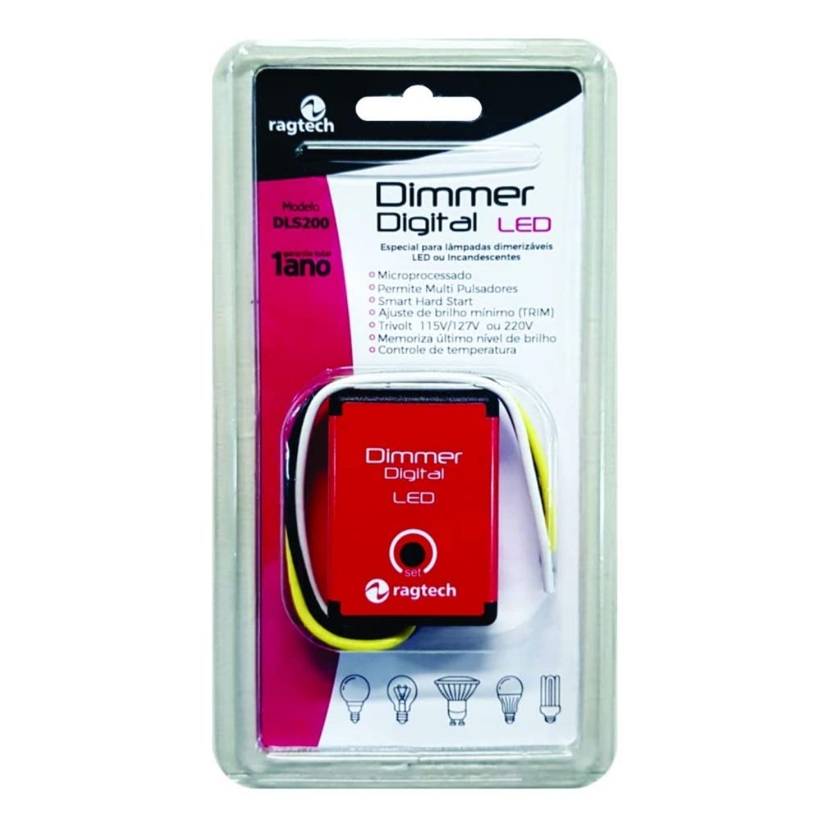 Dimmer Digital Bivolt Modelo DLS200 - Ragtech 20DIM4440