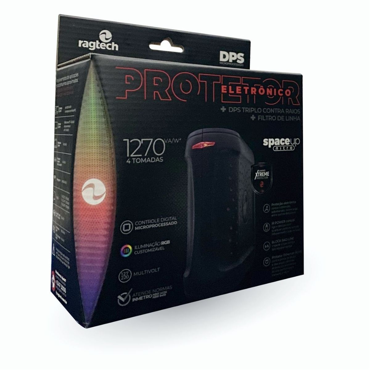 Protetor Eletrônico Digital DPS4-Lan Bivolt 127/220V 60Hz Ragtech - 20DPS4790