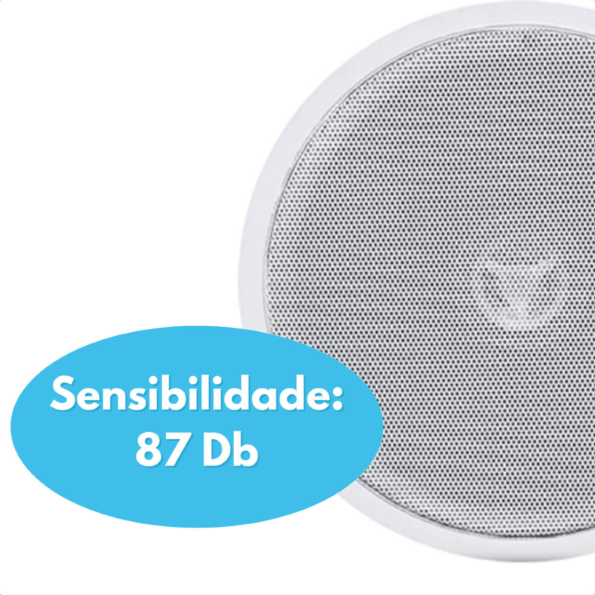 Arandela Redonda 6 Pol Coaxial Branca 70W RMS 8 Ohms Passiva Borda Bobina Simples-Leson 2LS0AT78B