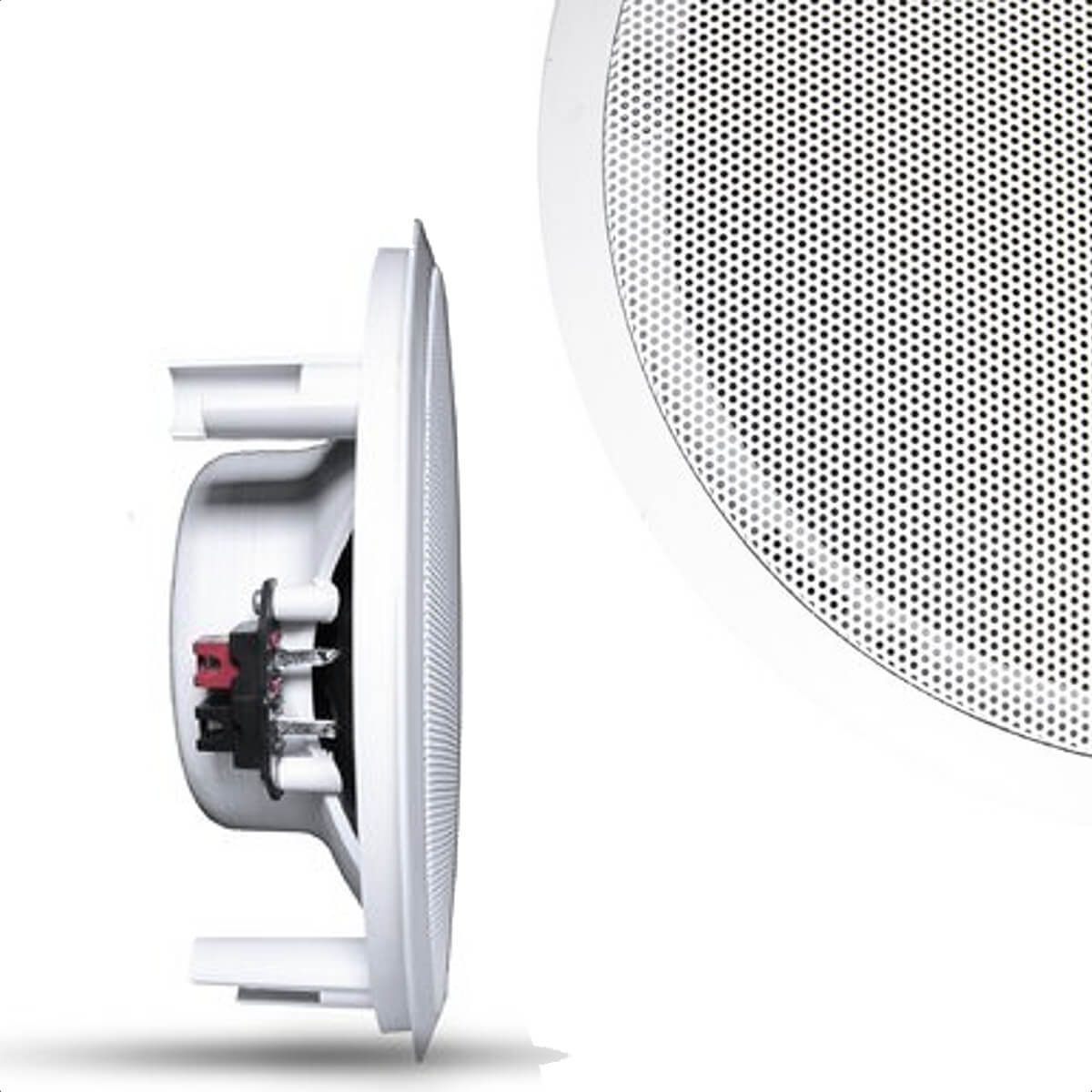 Arandela Redonda 6 Pol Coaxial Branca 70W RMS 8 Ohms Passiva Borda Bobina Simples-Leson 2LS0AT78B