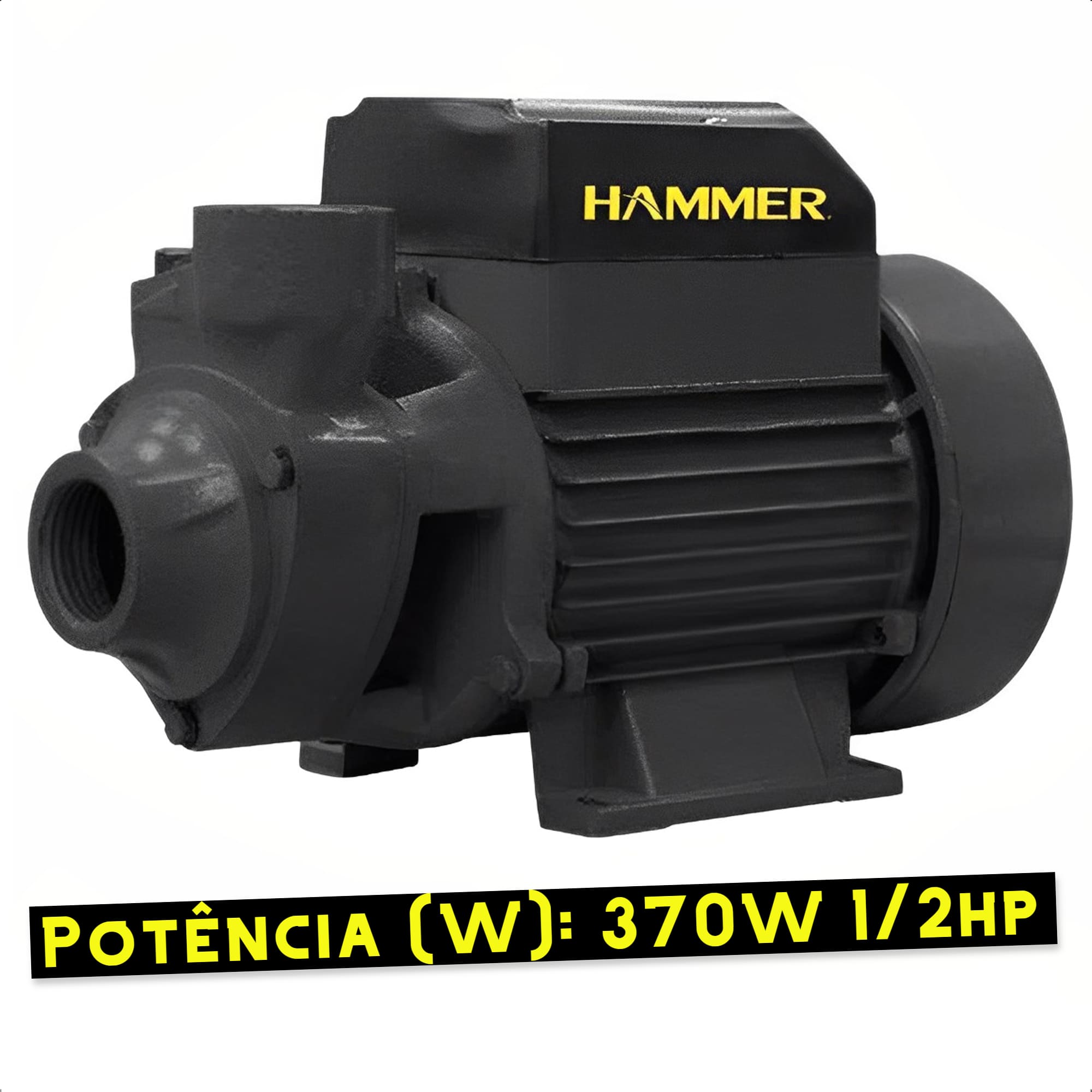 Bomba de Água Periférica 1/2HP 2000L/h 370W 110V/127V Rotor Em Bronze Hammer - GYMP500_110
