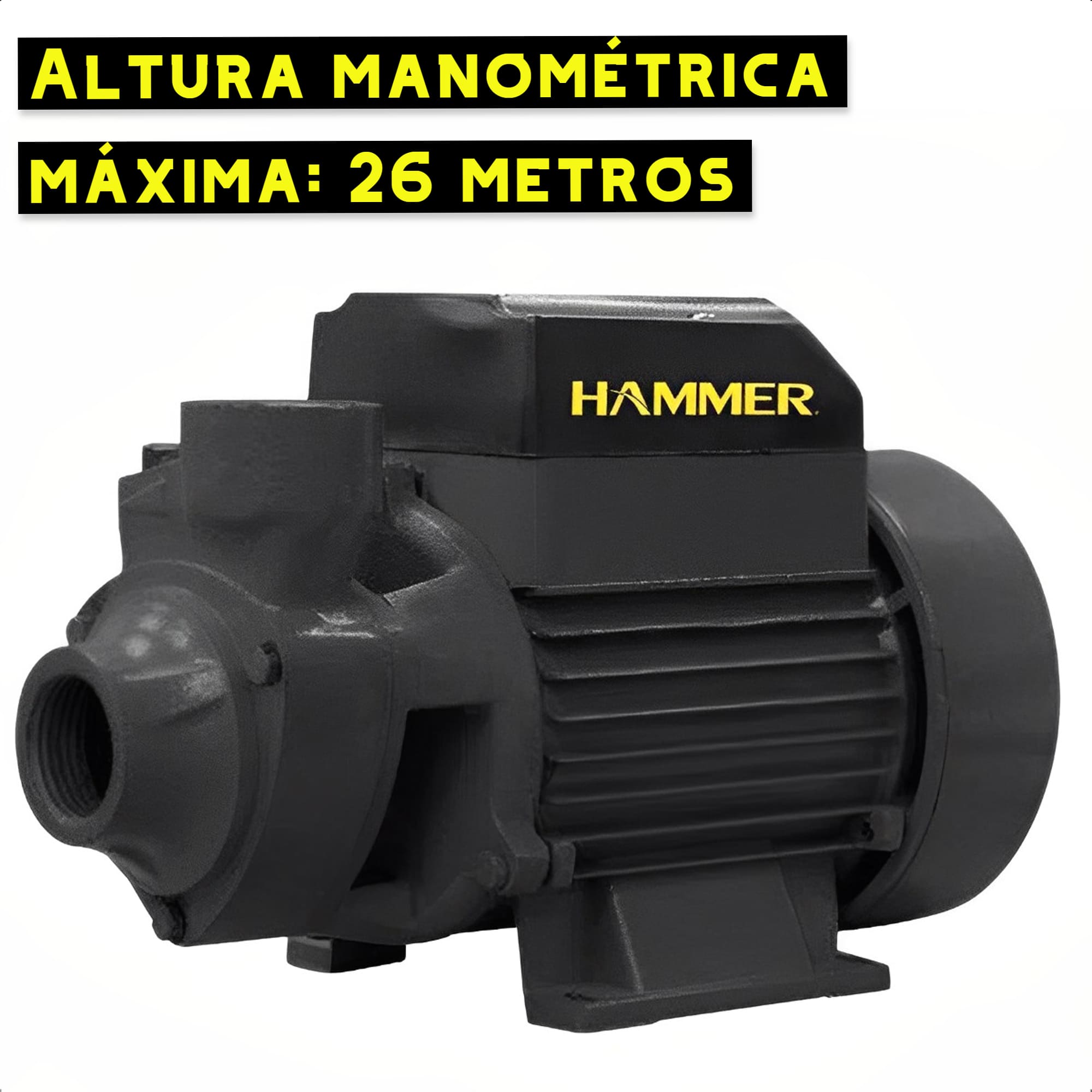 Bomba de Água Periférica 1/2HP 2000L/h 370W 110V/127V Rotor Em Bronze Hammer - GYMP500_110