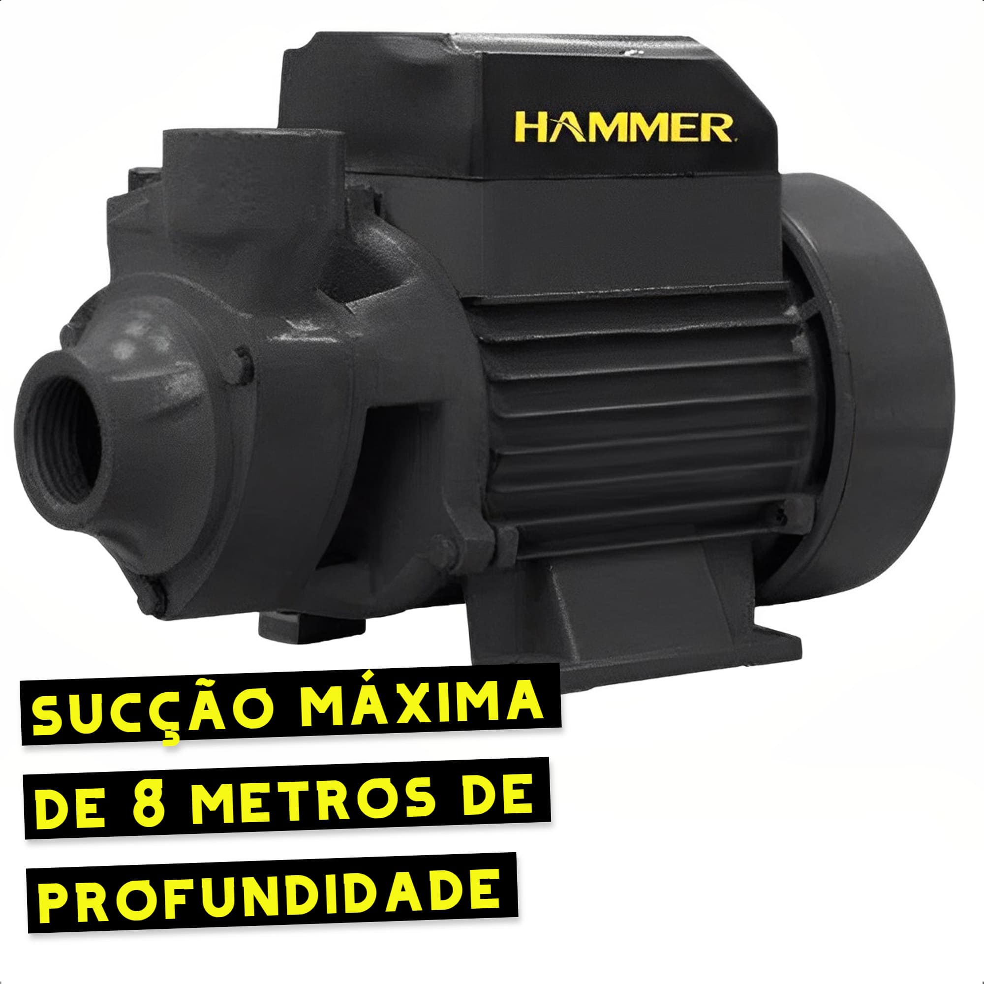 Bomba de Água Periférica 1/2HP 2000L/h 370W 110V/127V Rotor Em Bronze Hammer - GYMP500_110