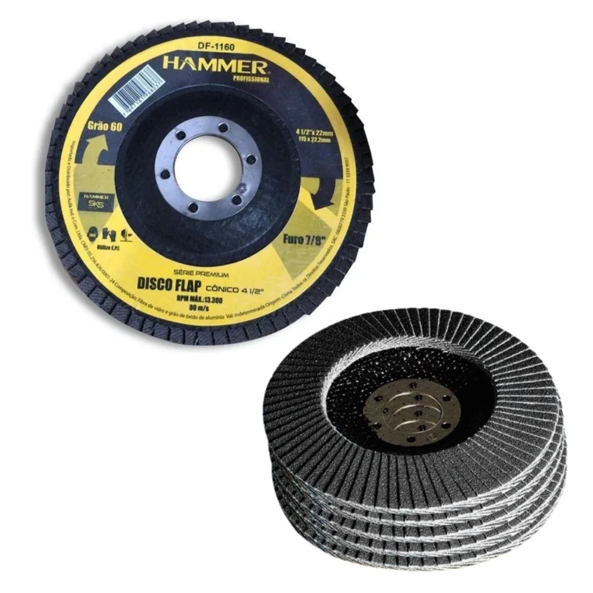 Disco Flap 115MM - Grão 60 série premium Hammer GYDF1160