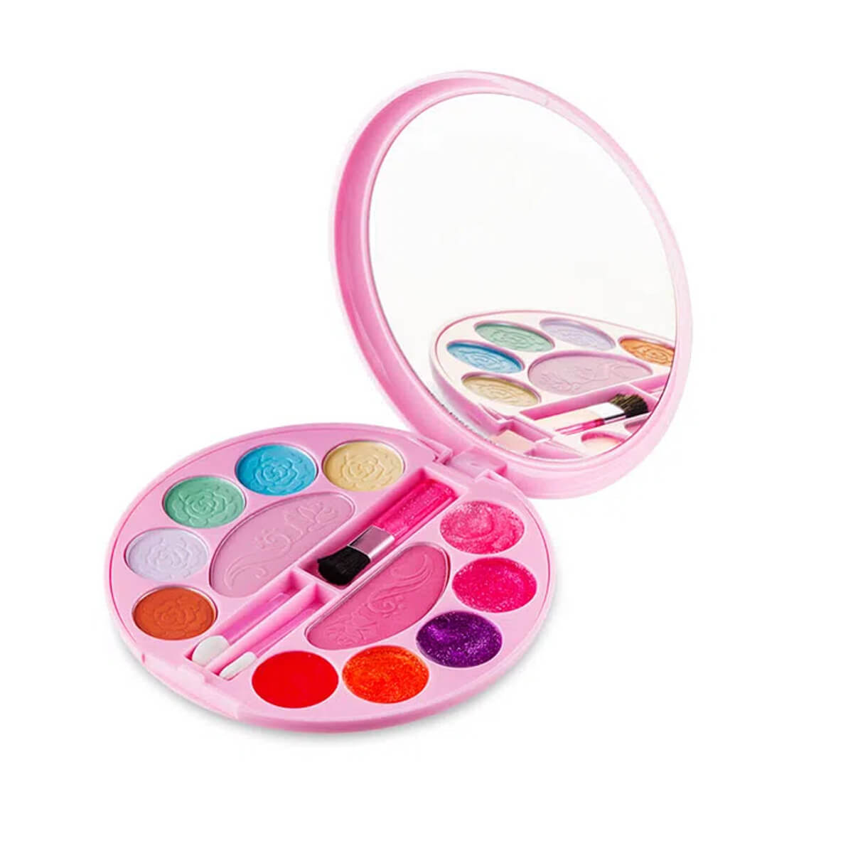 Maquiagem Infantil Paleta com Espelho e Pincéis Glamour My Style Beauty Rosa Multikids - BR1332
